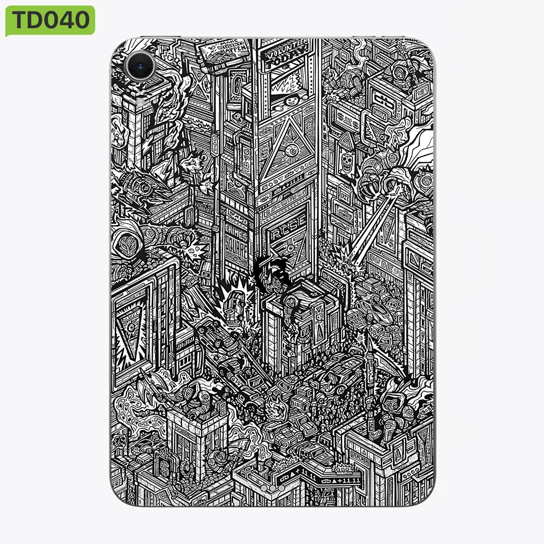 Envoltura de piel de vinilo premium para modelos iPad Pro y Air – Nexa Skins T042 Hidden City Collection – Calcomanía protectora de vinilo