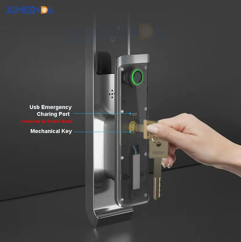 Digital Password Automatic Biometric Fingerprint Smart Lock With Camera, TTlocK App Bluetooth Home Security Electronic Door Lock