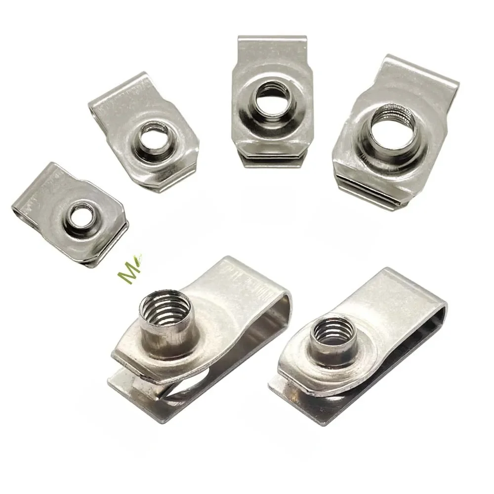 Clips de Type U en acier inoxydable 304, avec filetage M4 M5 M6 M8, écrou à lames, écrous à ressort Q312 pour voiture et moto, 10 pièces/lot