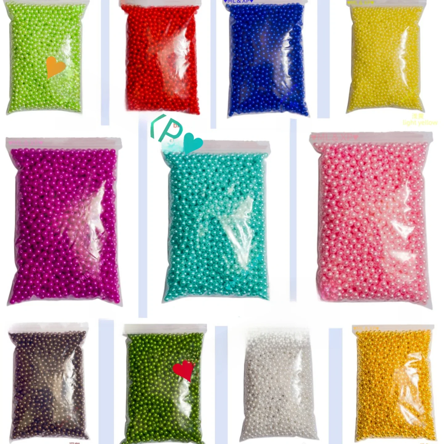 500 gramm 3mm-30mm runde Perlen 2 Löcher Imitation Perle für Bastel dekorationen Frauen DIY Kleidung