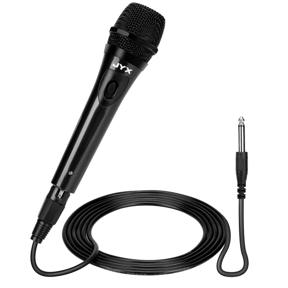 Micrófono dinámico de karaoke vocal de mano con cable y interruptor de encendido/apagado para máquinas de karaoke, altavoces, amplificadores, mezcladoras y sistemas de PA