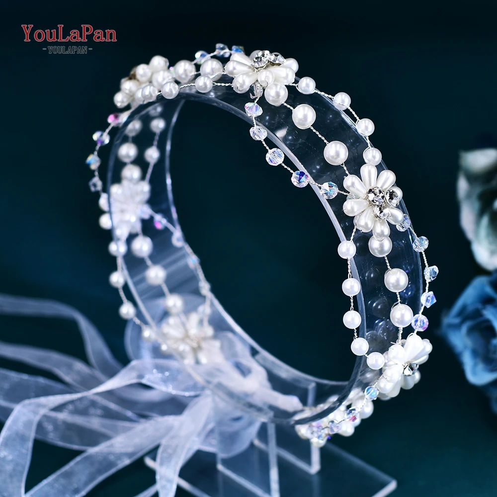 

YouLaPan Wedding Bride Pearl Headband Women Handmade Hair Accessories Bridesmaid Elegant Headwear Banquet Party Jewelry HP625