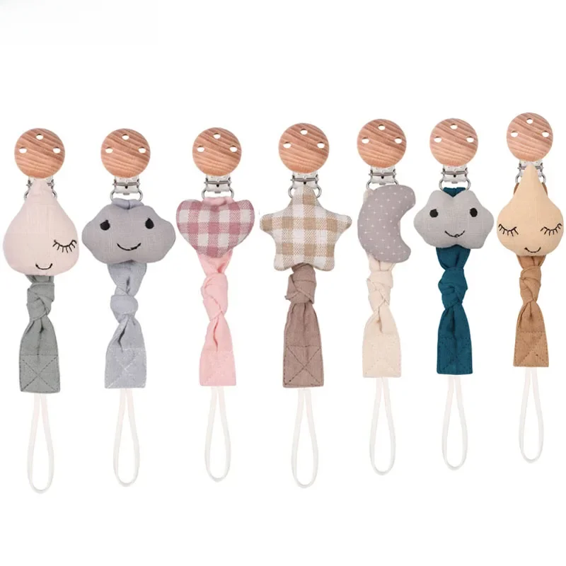 JOCotton-Attache-tétine pour bébé, support de style campagnard de dessin animé, cadeau de Noël fait à la main