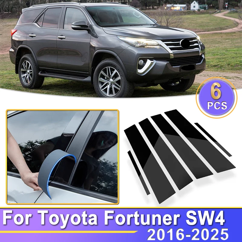 Middle column sticker For Toyota Fortuner SW4 AN150 AN160 2016~2025 Car Door Window Center Middle Column B C Pillar Post Cover