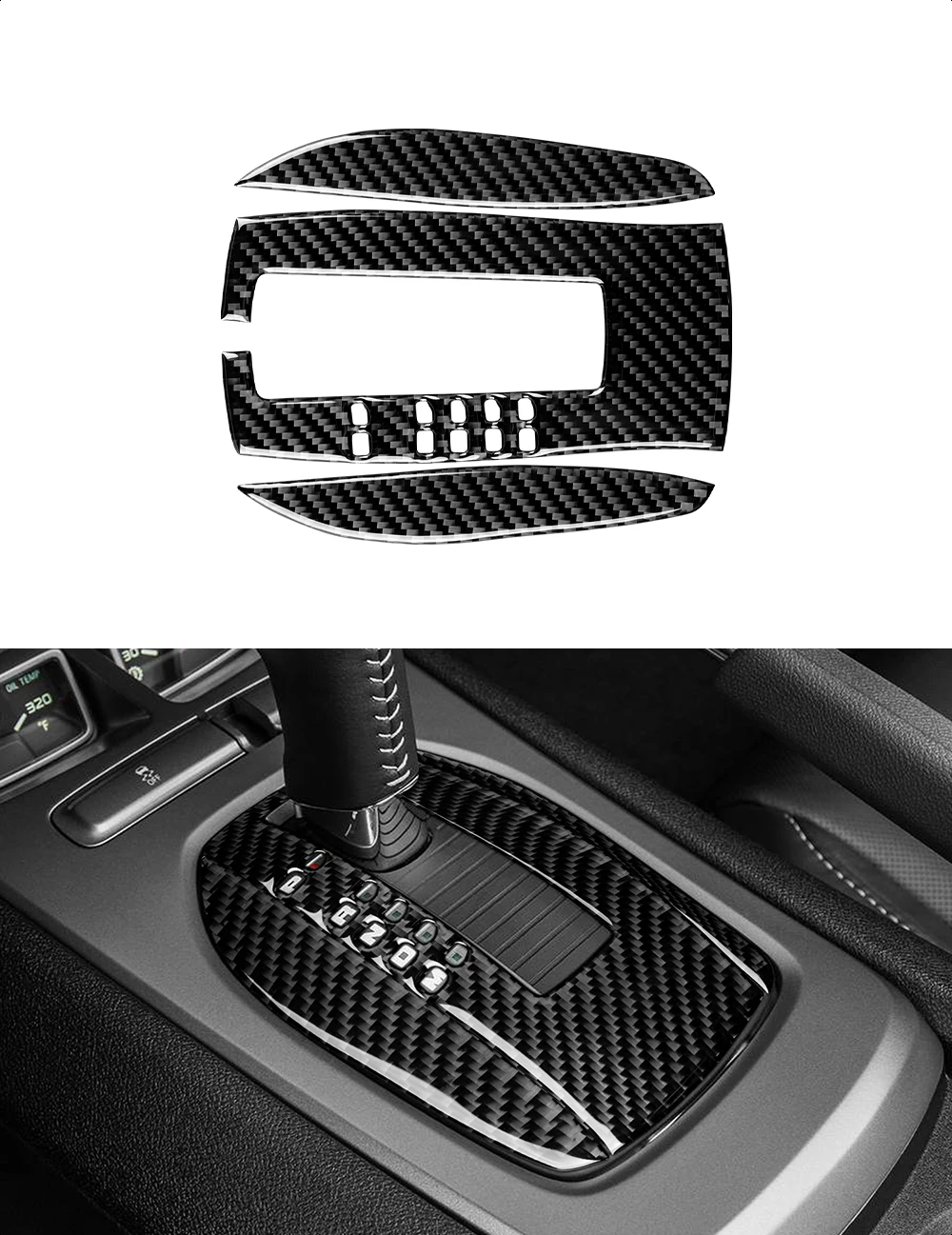 

Car Gear Shift Box Panel Sticker Decal Carbon Fiber Trim Cover for Chevrolet Camaro 2010 - 2015 Decoration Accessories