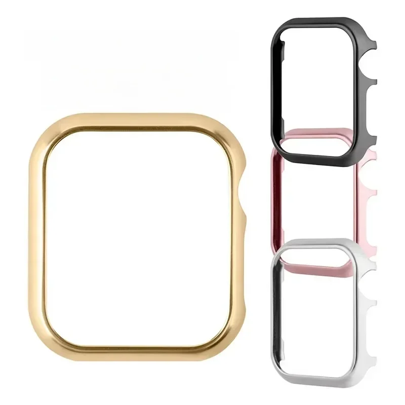Akcesoria do Apple Watch Case 46mm 42mm Metalowa osłona ochronna do iWatch SE Series 10 9 8 7 Etui Aluminium Złoto — zdjęcie 2