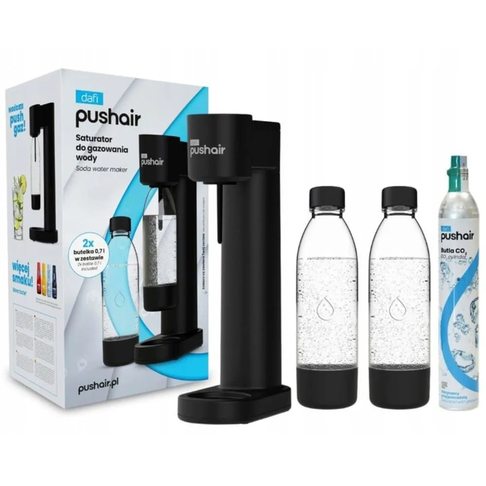 Bild: Dafi PushAir Wassersprudler + 2x0,7 L Flaschen + CO2-Kartuschen-Set