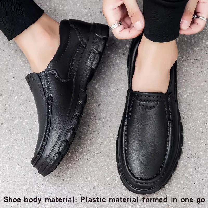 

Men's Casual and Simple Eva Upper One-Piece Waterproof Splash-Proof Slip-On Set with Flat Heel Thick Sole Safety Shoes Fishing Shoes Large Size