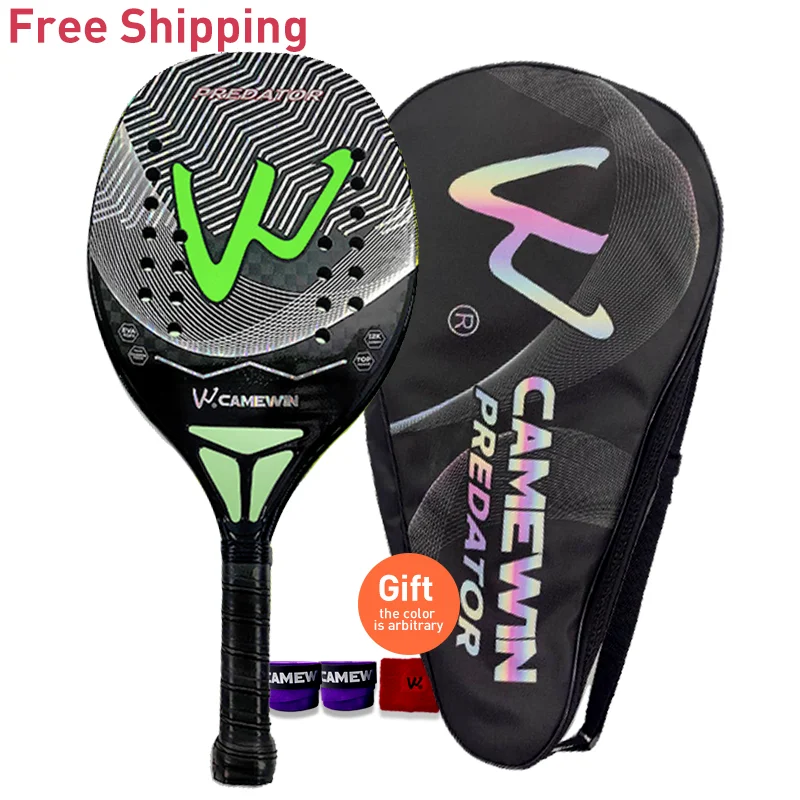 Racket Strand Koolstofvezel Tennis Mode Professionele Carbon Padel Dames Heren Tennis Paddle Strand Accessoires Polsband + Tas