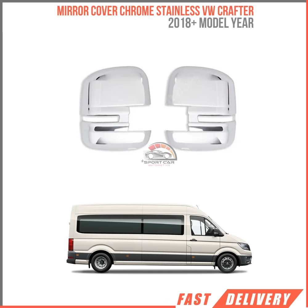 For Mirror Cover Chrome Stainless Vw Crafter 2018 2PCs Set Right Left Car Accessory High Quality