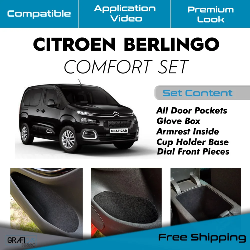 Citroen Berlingo Comfort Set-Ready Fabric Coating In-Car Accessory Self-Adhesive Insulation Effective Coating Set