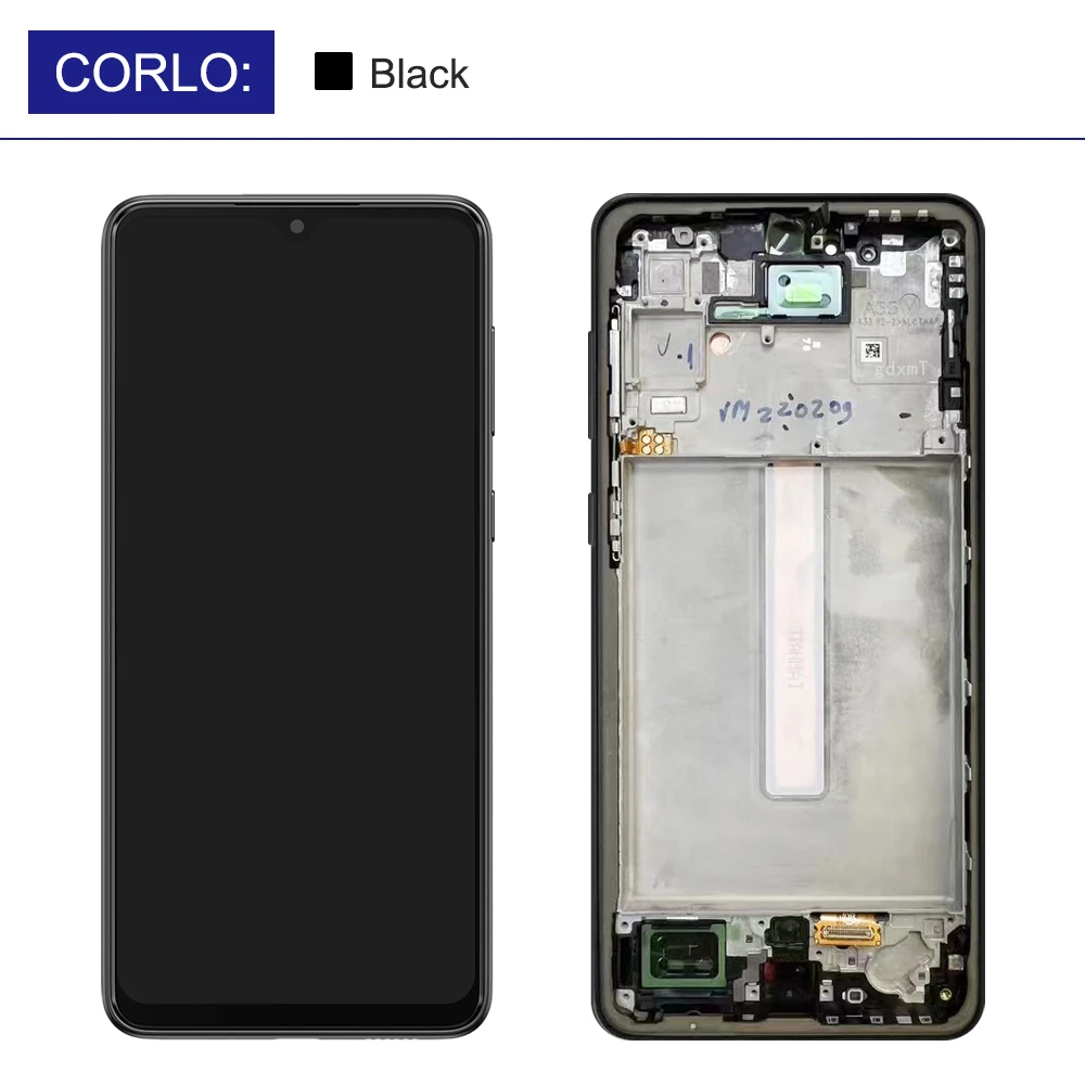 Tested AMOLED For Samsung A33 5G A336 SM-A336E A336B A336M LCD Display Touch Screen Digitizer with Frame Assembly