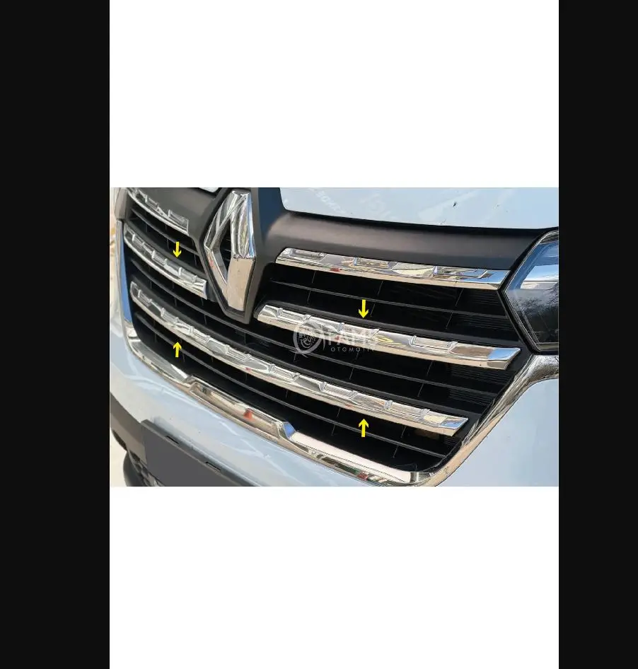 

For RENAULT TRAFIC Chrome Front Grille 3 Pcs. 2022 2023 2024 2025 And Above Models Stainless Steel - Body Kit Sill Trim Hood Car