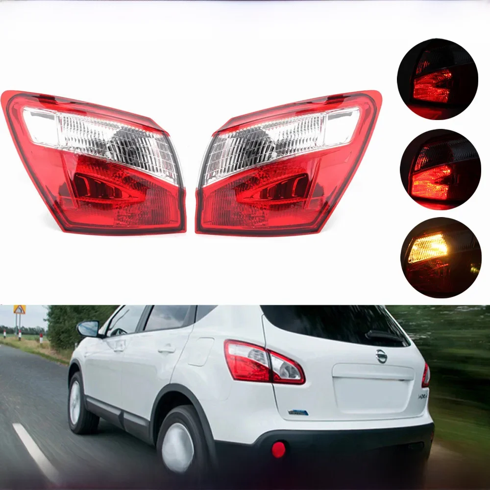 Auto Buitenste Achterlicht Voor Nissan Qashqai 2008-2015 EU Versie Rem Mistlamp Accessoires Auto Waarschuwing Running licht - afbeelding 2