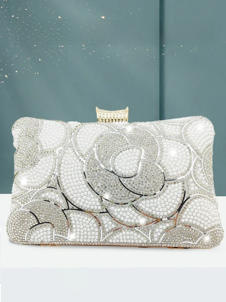Impreza bankietowa brokatowe torebki moda eleganckie kryształowe ślubne kopertówki luksusowe Rhinestone damskie wieczorowe kopertówki — zdjęcie 2
