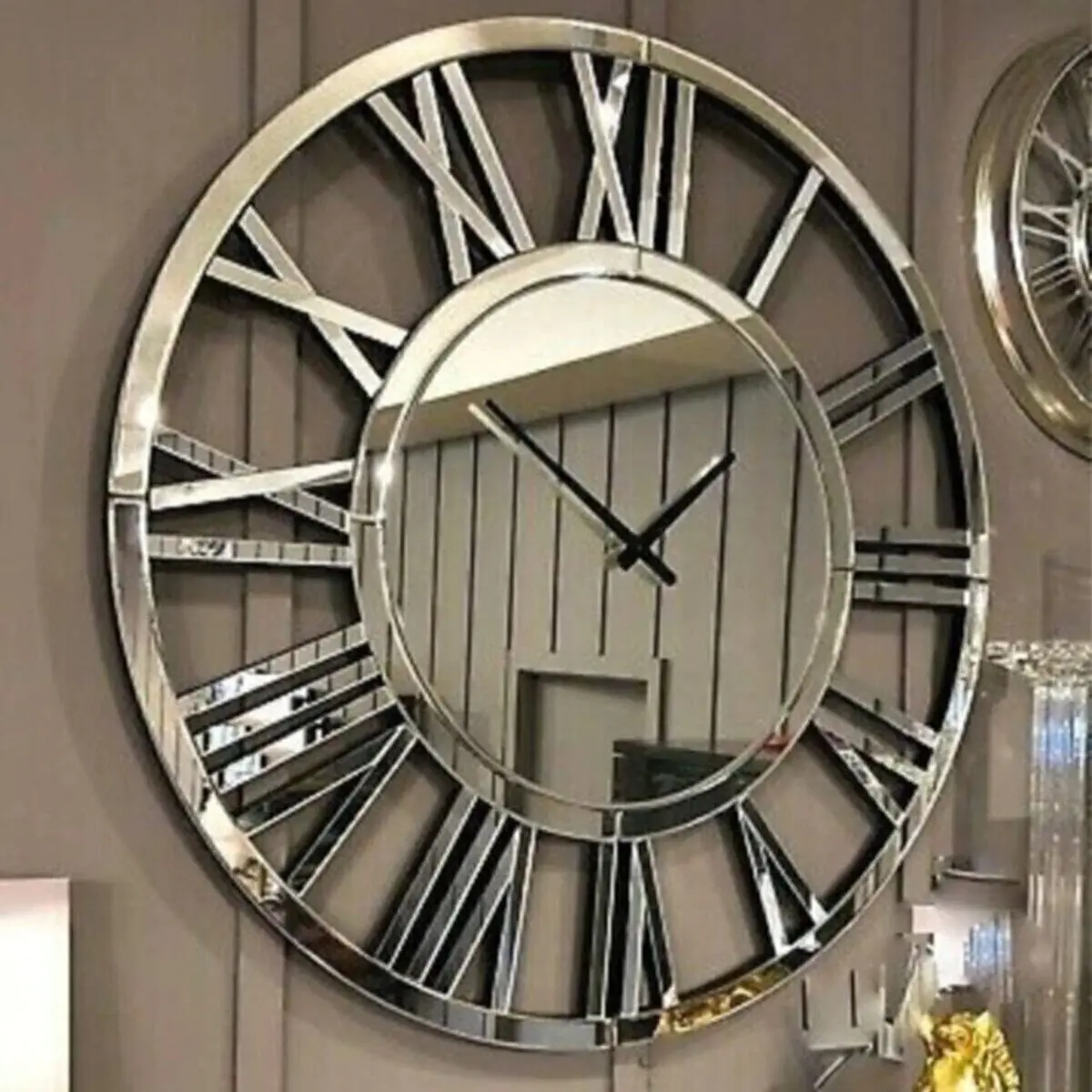 Modern Design Mirrored Plexi Wall Clock Big Size Silent Flow Home Living Room Office Decoration and Clock