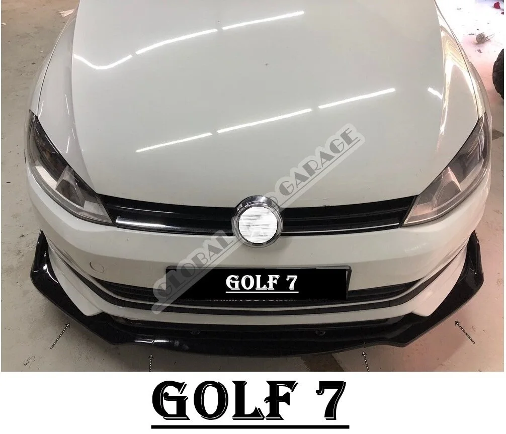 For VOLKSWAGEN GOLF 7 Front Bumper Attachment Lip 2012-2020 Piano Glossy Black Splitter Diffuser Universal Spoiler Bumper Flaps