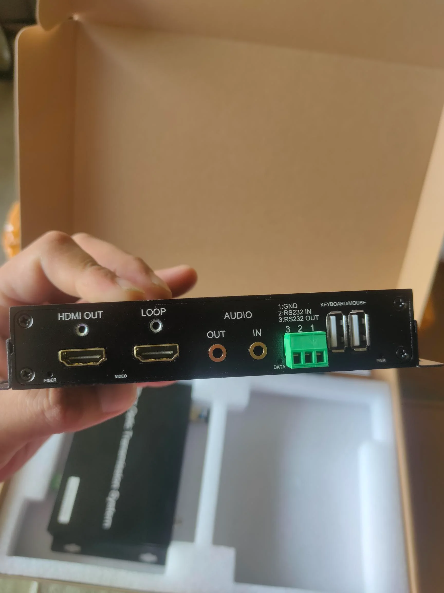 HDMI Fiber Optic Converter Support USB KVM 10KM LC fiber 1 channel 4k60HZ HDMI  video with loop out,data ,audio  Fiber Extender