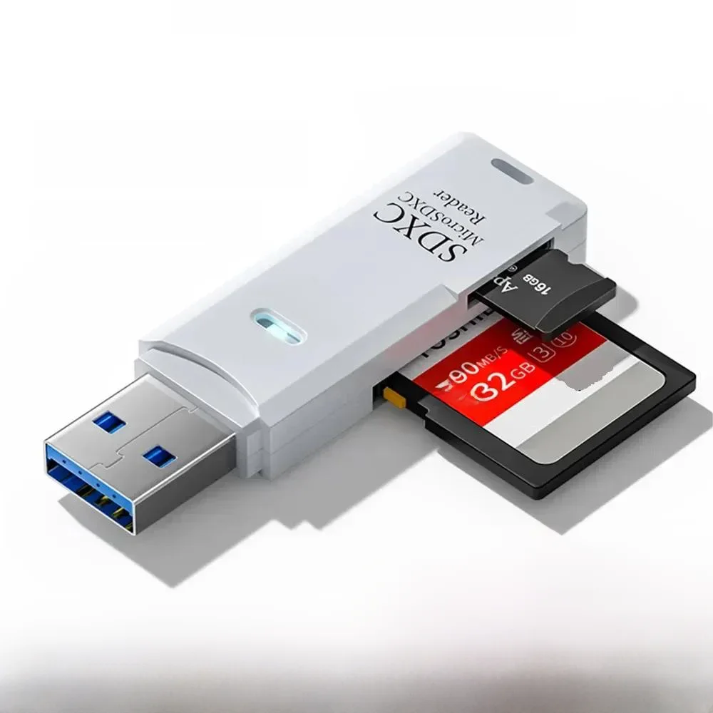 Wielofunkcyjny czytnik kart USB 3.0 2-w-1, czytnik kart pamięci MiniSD TF, adapter czytnika kart USB Flash Drive do laptopów PC, akcesoria — zdjęcie 2