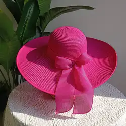 Summer straw hat 2025 large brim outdoor sun protection sun hat travel vacation foldable beach hat  sombrero para sol mujer