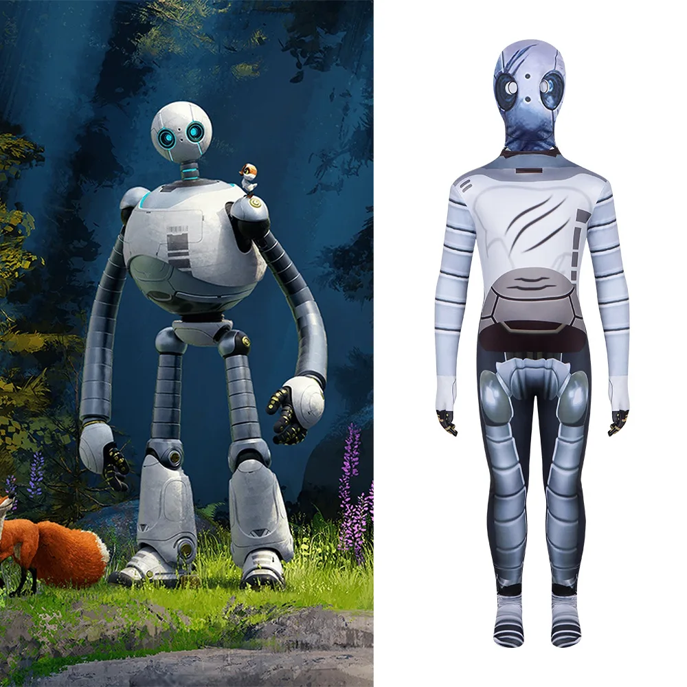 2026年新作-大人向け少年映画「ワイルド・ロボット」コスプレ-ハロウィン仮装-白ロボット-rozzum-7134-ロズコスチューム-男性女性用