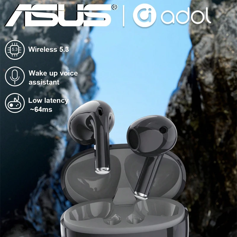 Imagem -03 - Asus As-ui Fones de Ouvido sem Fio com Microfone Fone de Ouvido com Cancelamento de Ruído Fone de Ouvido com Microfone Apto para Iphone Android