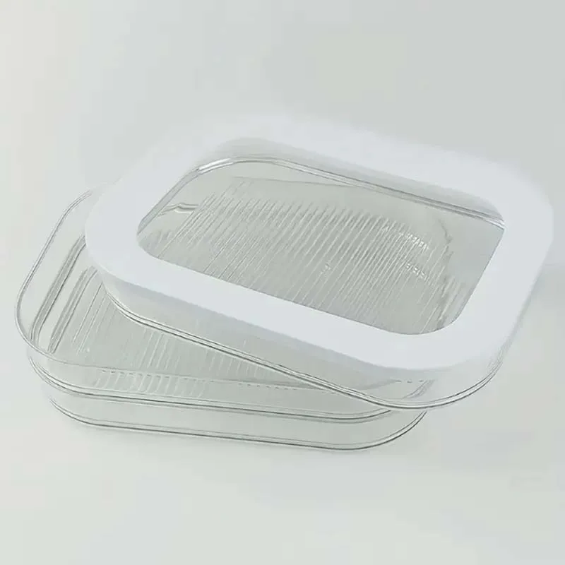 1-Piece Storage Container: 3-Layer PET Plastic Cold Plate Container Set, Leak-Proof And Reusable Food Sealing Box For Meat