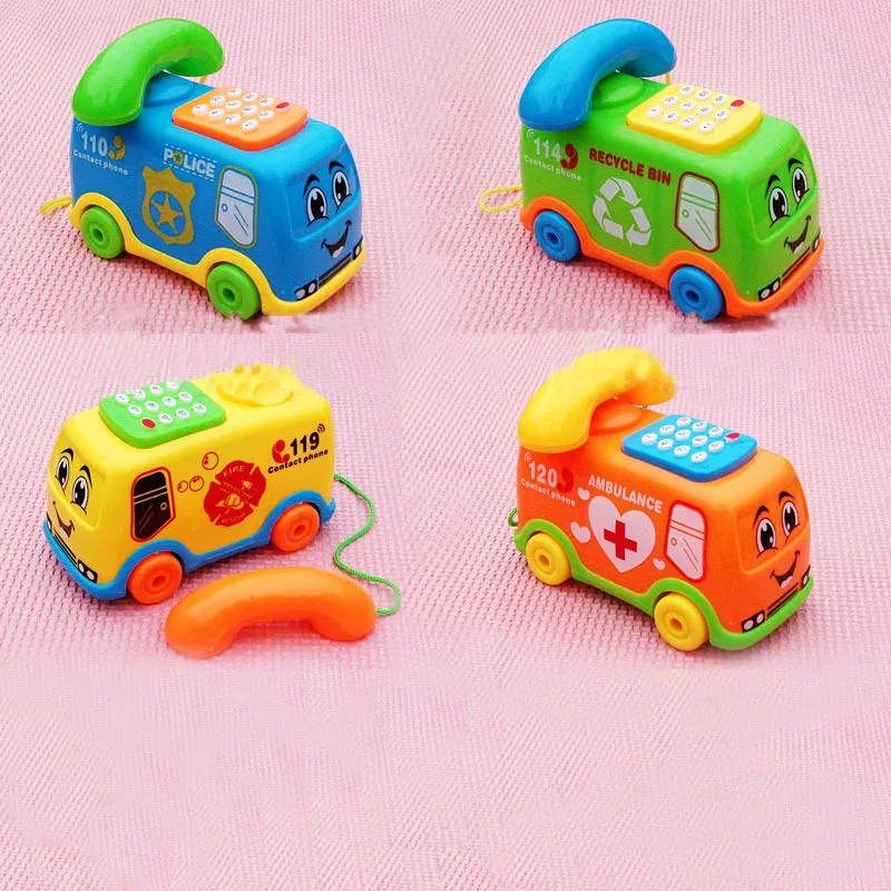 1pcs Cartoon Bus Phone Toys With Music Children Early Learning Exercise Educational Developmental Toys For Kids Game