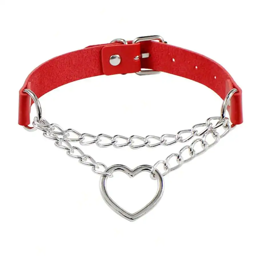 Yanxyad Leder-Halsband-Halskette, Herzform, Gothic-Punk-Rock-Halskette, Halsbänder für Valentinstag, Mutter, Mutter, Muttertag – Detail 9