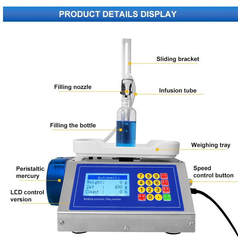 CSY1200 weighing peristaltic pump automatic small quantitative liquid essential oil nail polish filling machine accurate