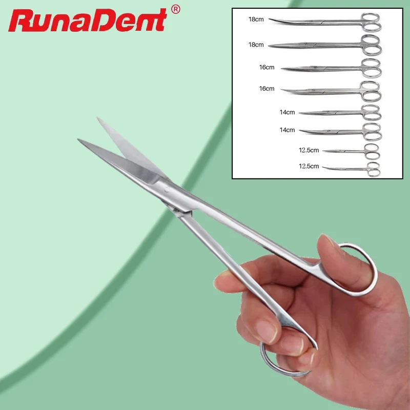 

Professional Dental Scissors Forceps Stainless Steel Surgical Set Straight Curved for Dentist Clinic Use