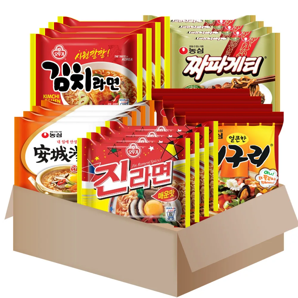 봉지라면 5종세트{진라면매운맛x4+안성탕면x4+너구리x4+짜파게티x4+김치라면x4}