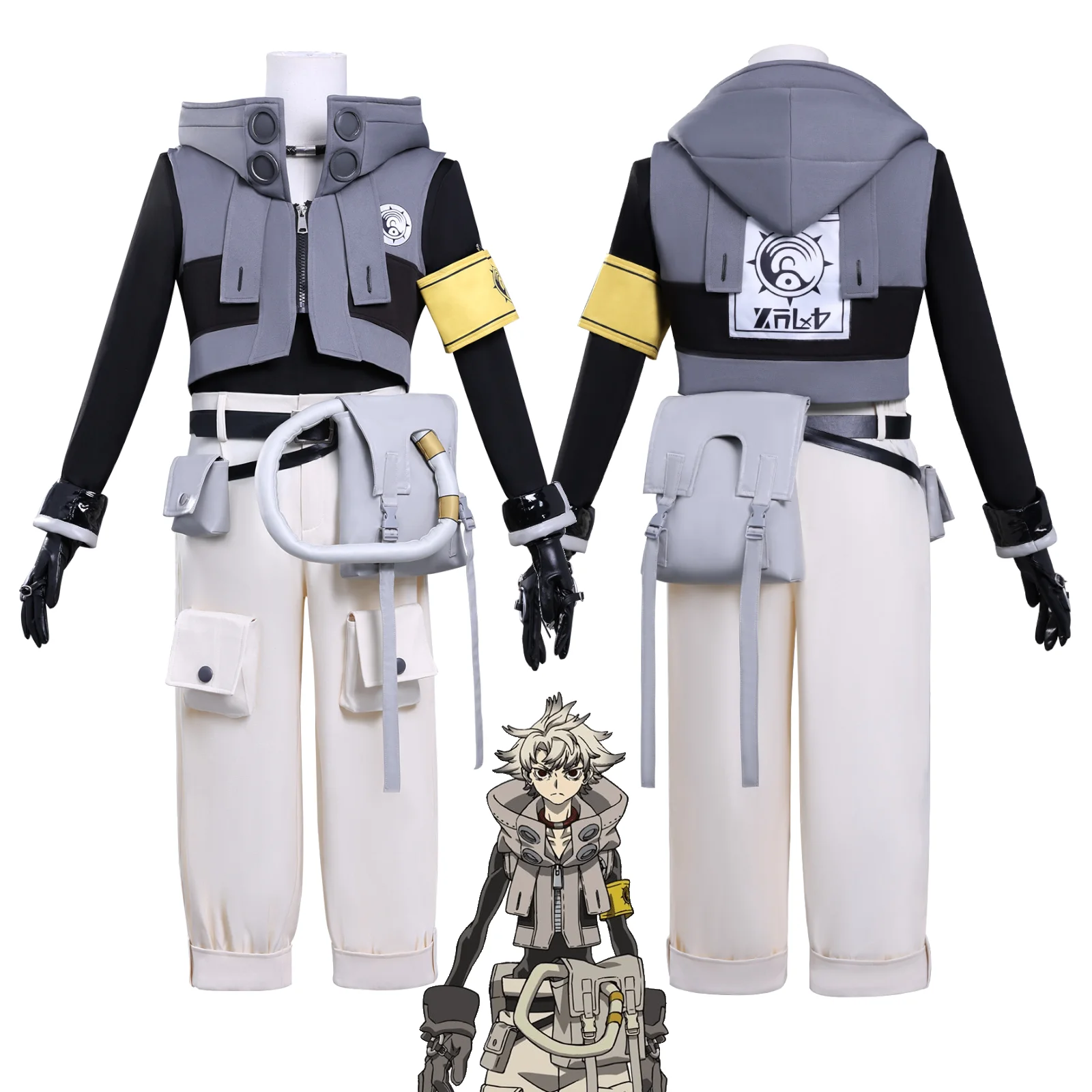 

Rudo Surebrec Cosplay Costume Full Set, Gachiakuta Rudo Cleaner Uniform With Wig, Men‘s Street Punk costume For Anime Con