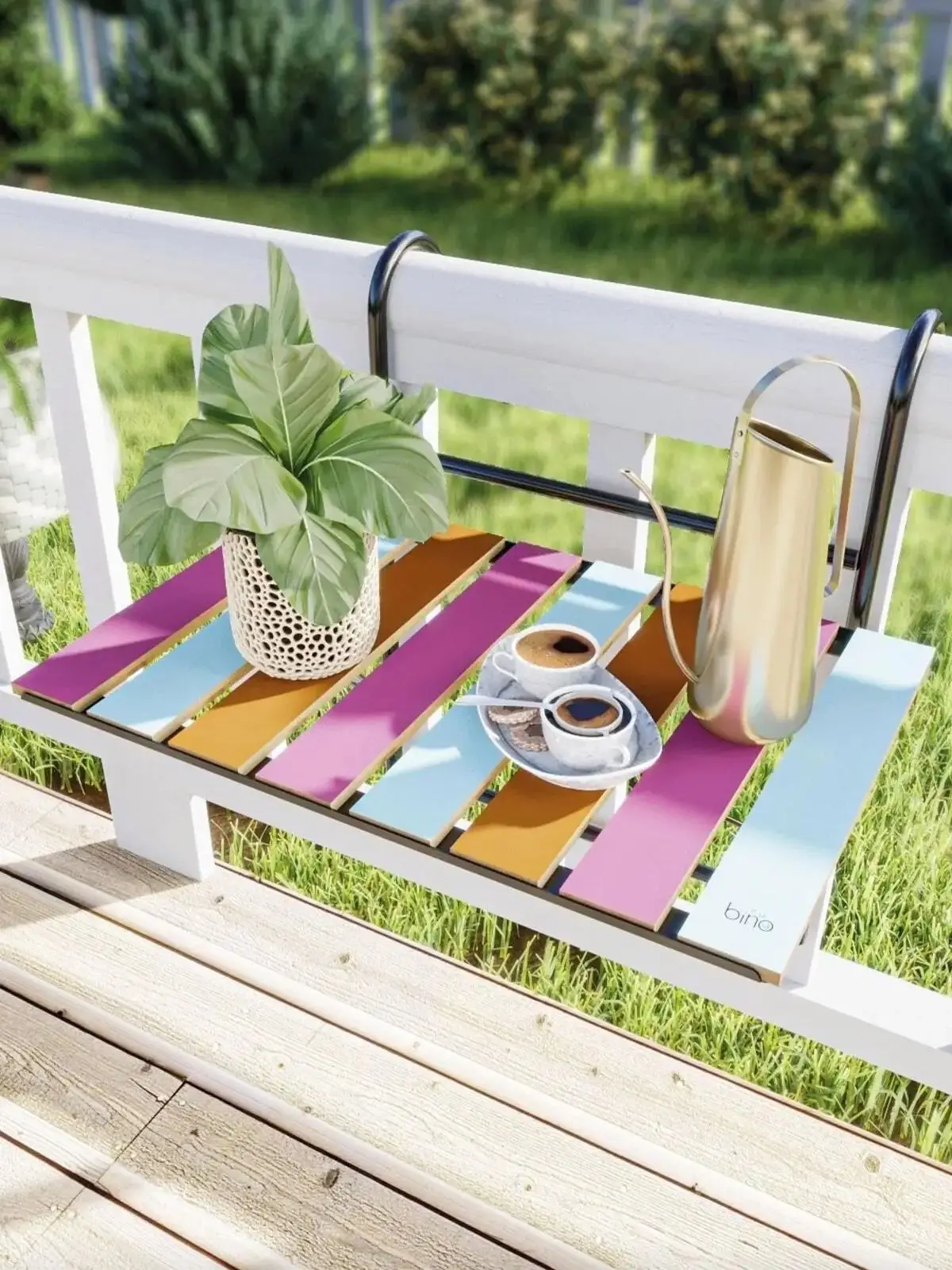 Outdoor Furniture Folding Table Balcony Kitchen Hanger Camping Table Height Adjusted Garden Shelf Tea Coffee Service Easy Use