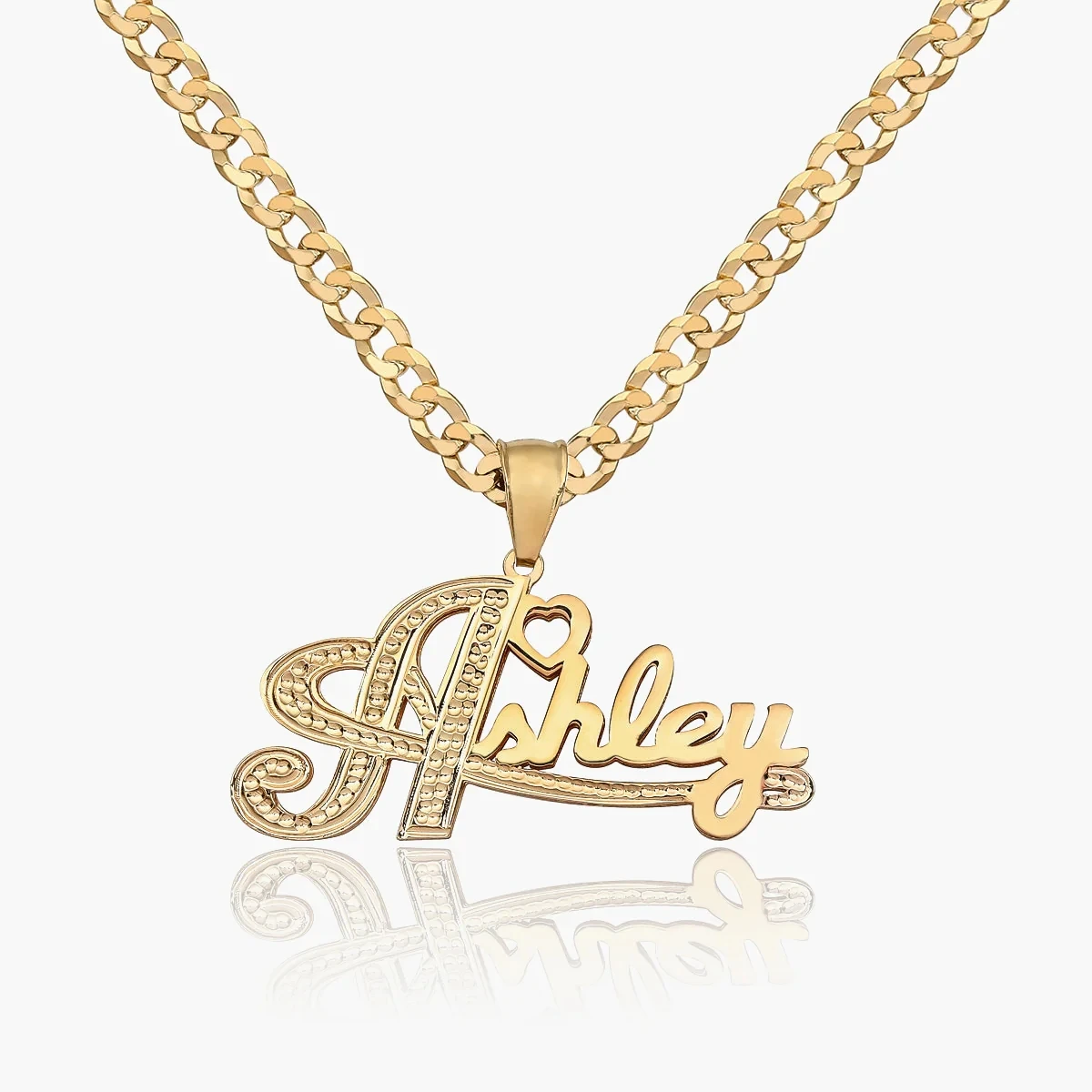 Custom Golden Swift Double Plated Name Necklace 18K Gold Plated Personalized Nameplate Pendant Women's Jewelry Birthday Gift