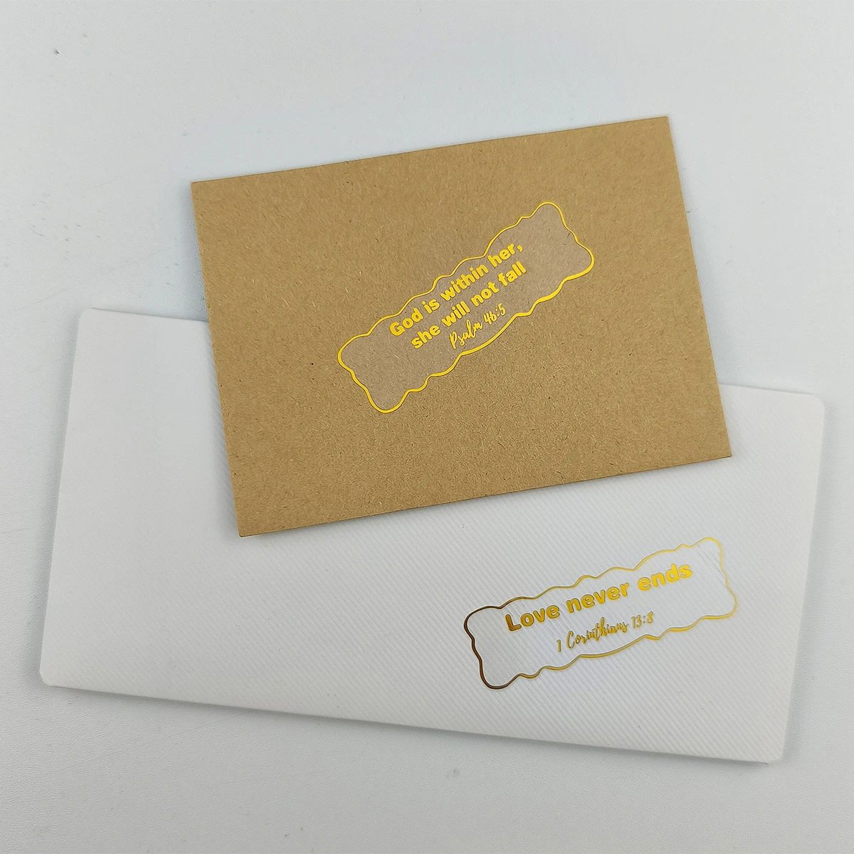 200 Pcs Metallic Foil Scripture Stickers – Inspirational Gold Lettering for Faith-Based Crafts & Packaging