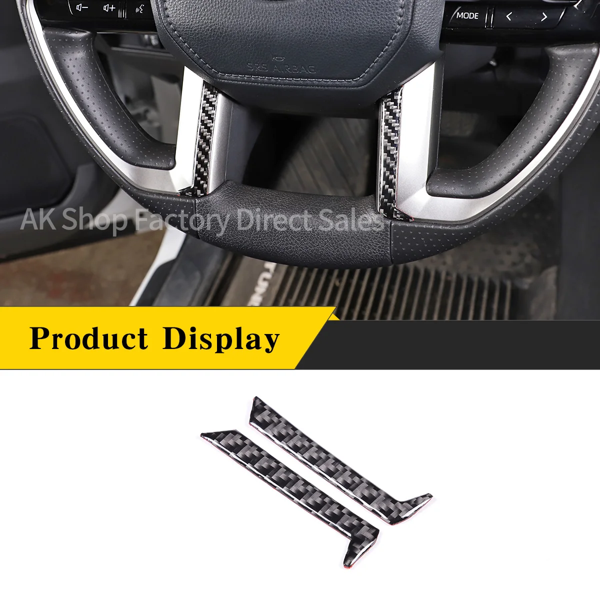 

For Toyota Tundra 2022-2023 Real Carbon Fiber（Soft） Car Steering Wheel Decorative Panel Cover Sticker Car Accessories