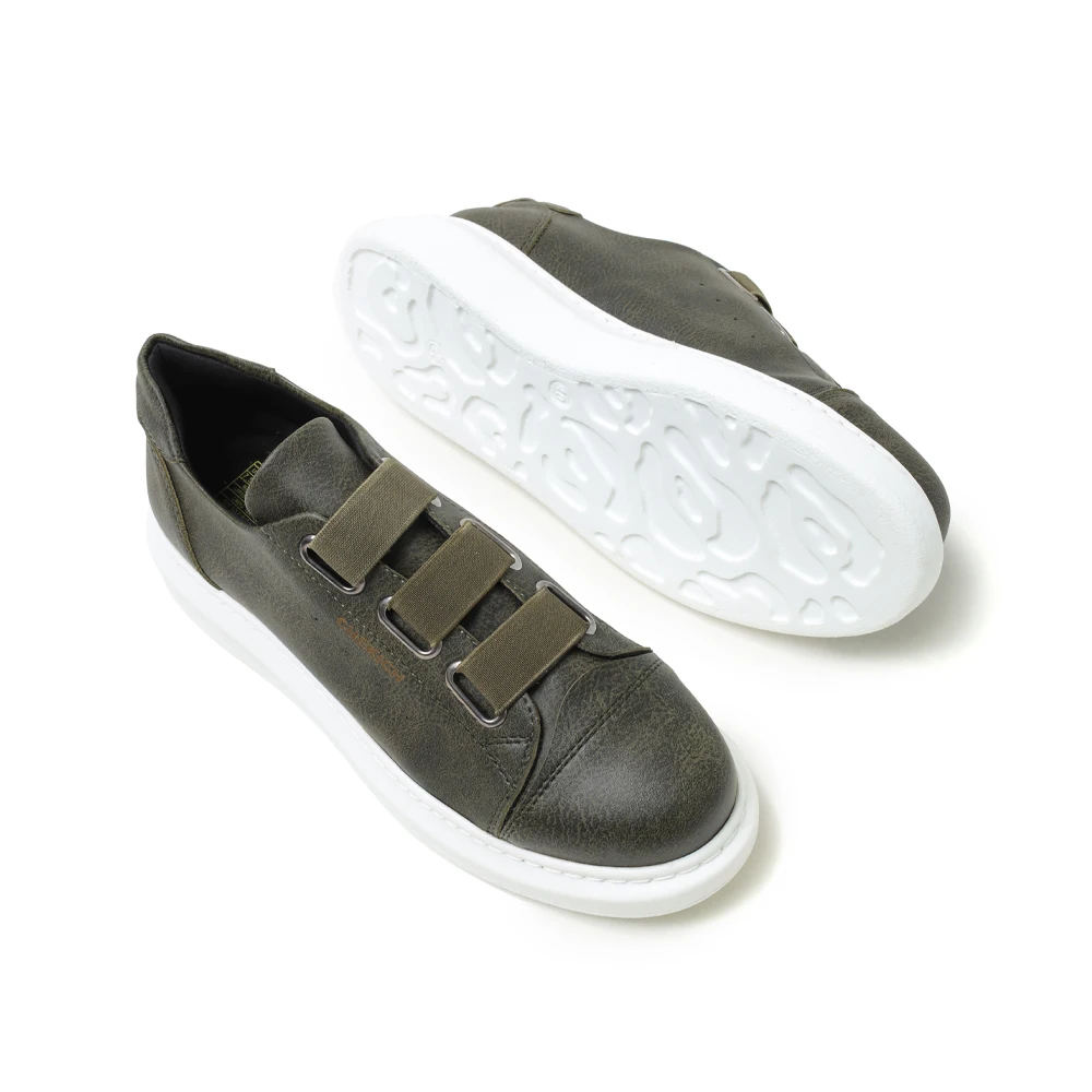 CHEKICH Original Brand Khaki 2024 Men's Sports Shoes for Summer High-soled Elastic band Artificial leather Sneakers CH0253