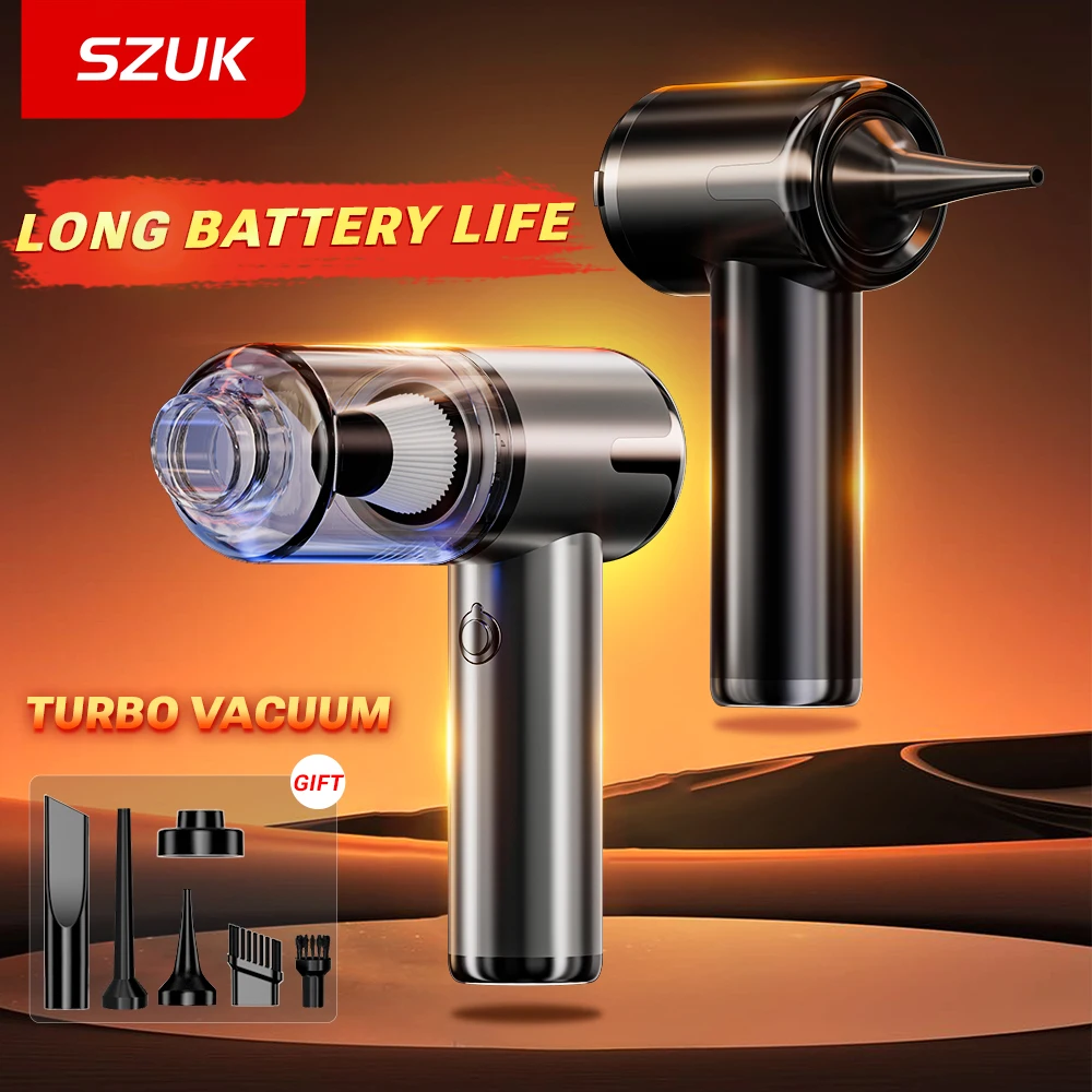 

SZUK Powerful Suction Mini Vacuum Cleaner 8000PA Car Vacuum Cleaner Portable Dust Cleaner Air Blower Handheld Cordless Cleaner