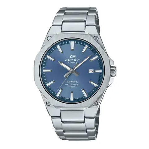 CASIO EFR-S108D Slim Men Watch, Stainless Steel, Sapphire Glass, 100M Waterproof Business Analog Quartz Watch