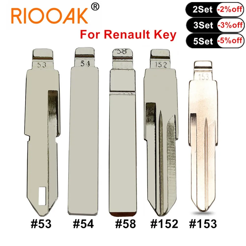 VAC102 Blade #53 #54 #58 #152 #153 Remote Key Blade KD VVDI Uncut Flip Blank For Renault Megan Dacia Clio Duster