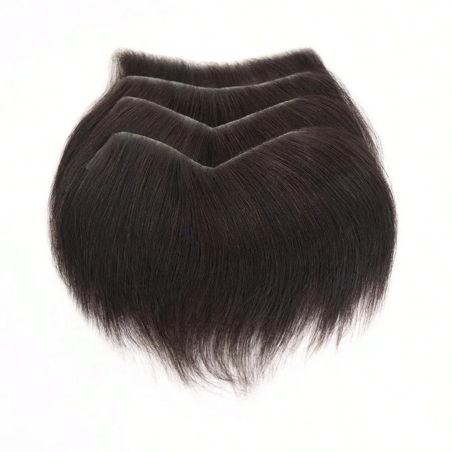 Rambut Palsu Garis Rambut Dahi untuk Pria Rambut Manusia Kepadatan Tinggi Kulit PU Potongan Rambut Depan Pria Rambut Topper Garis Rambut Alami Menyusut