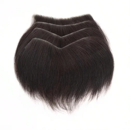 Imagen 2 del producto Peluquín de línea de cabello para la frente para hombres, piel de cabello humano de alta densidad, postizos frontales de PU para hombres, adorno para el cabello, línea de cabello Natural