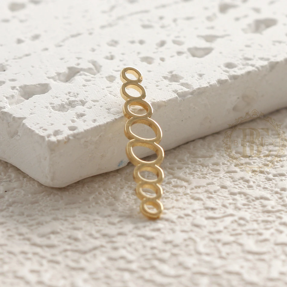 DIY Supply-2 Pieces Laser Cut Solid Brass Finding - Multiple Rings 26.3x5.2mm (4902C-8)