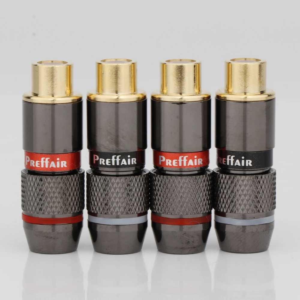 4pcs preffair r1733/rf1300 hifi rca stecker vergoldet männlich/weiblich doppelt selbstsicher nde lotus draht anschlüsse audio adapter – Detail 7