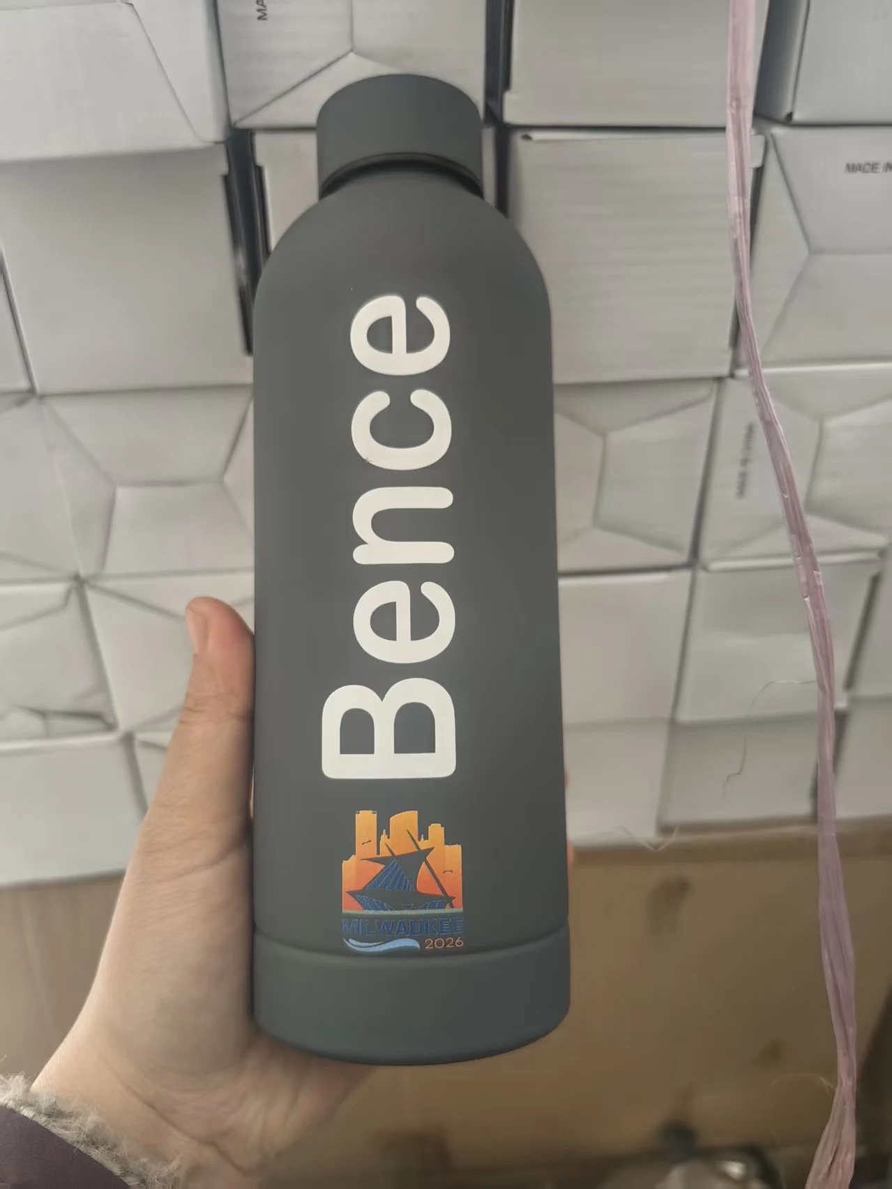 Custom Logo 304 stainless steel Tubmler Coffee small mouth sports bottle thermos cup 500ml water kettle outdoor frosted water