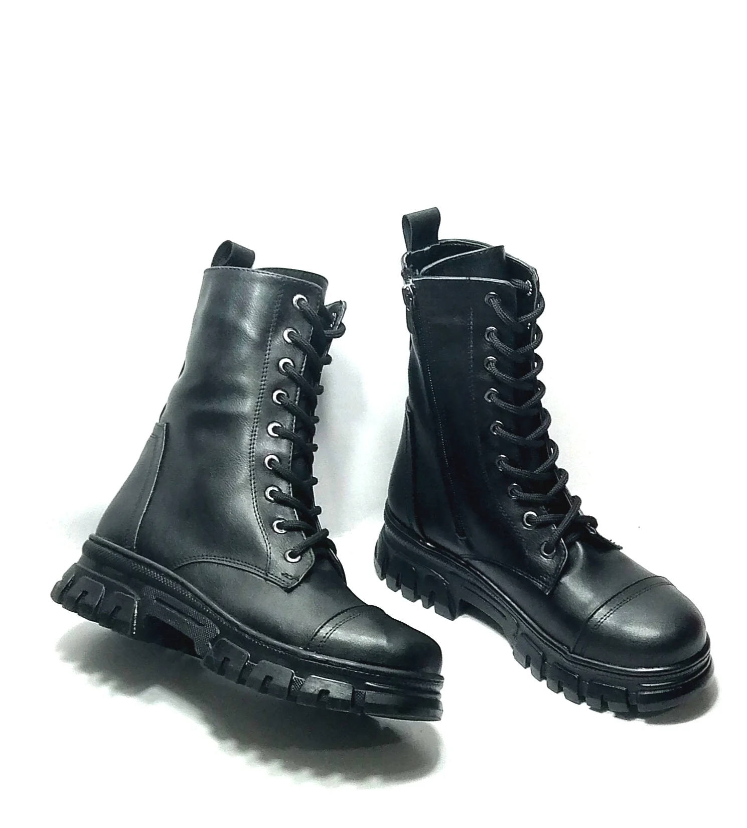 women's black thick-heeled winter boots rubber non-slip sole warm interior design water-resistant school and snow boots