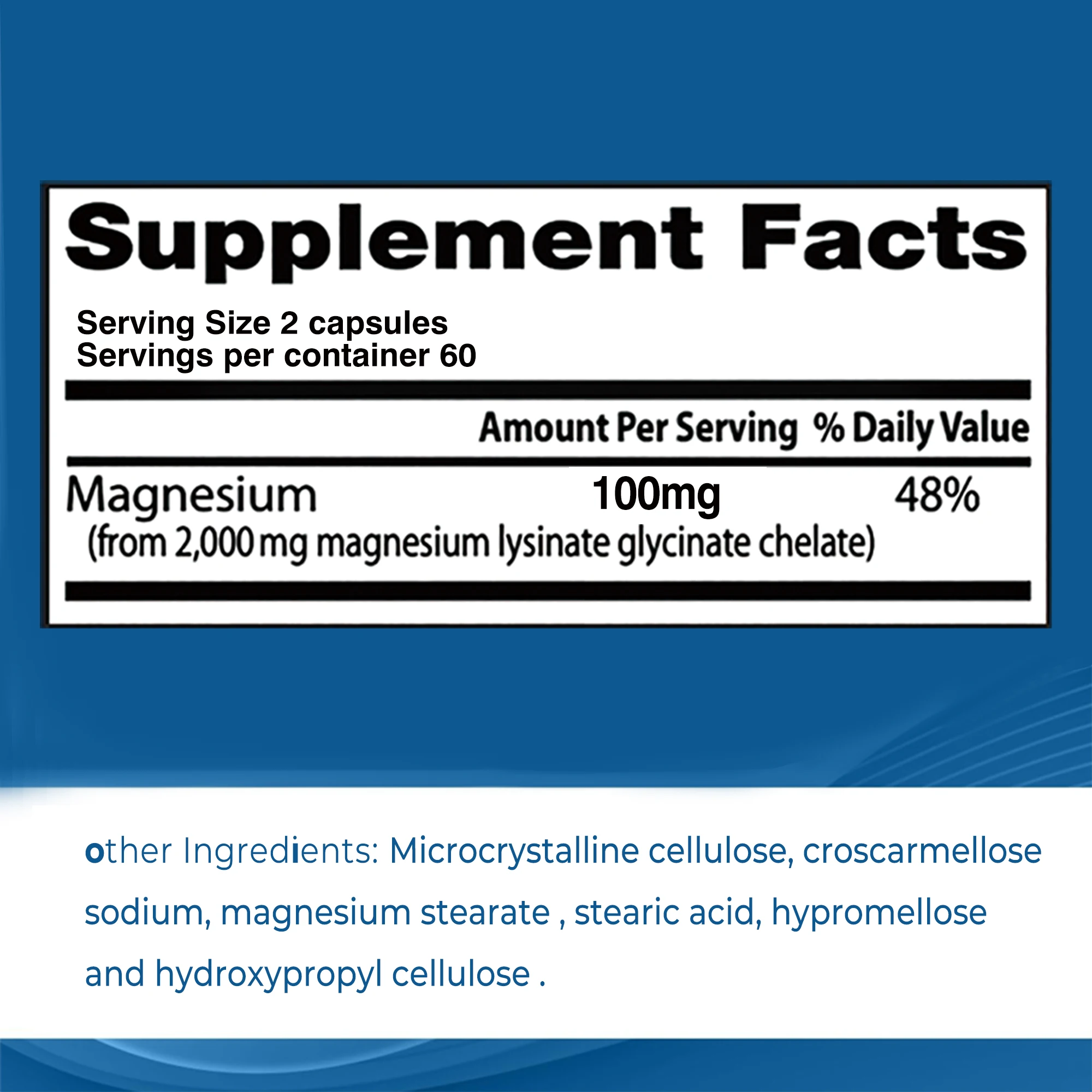 Magnesium Glycinate Lysinate Supplement - Relieves Stress, Promotes Healthy Sleep, Muscle, Joint, Heart Health - 120 Capsules