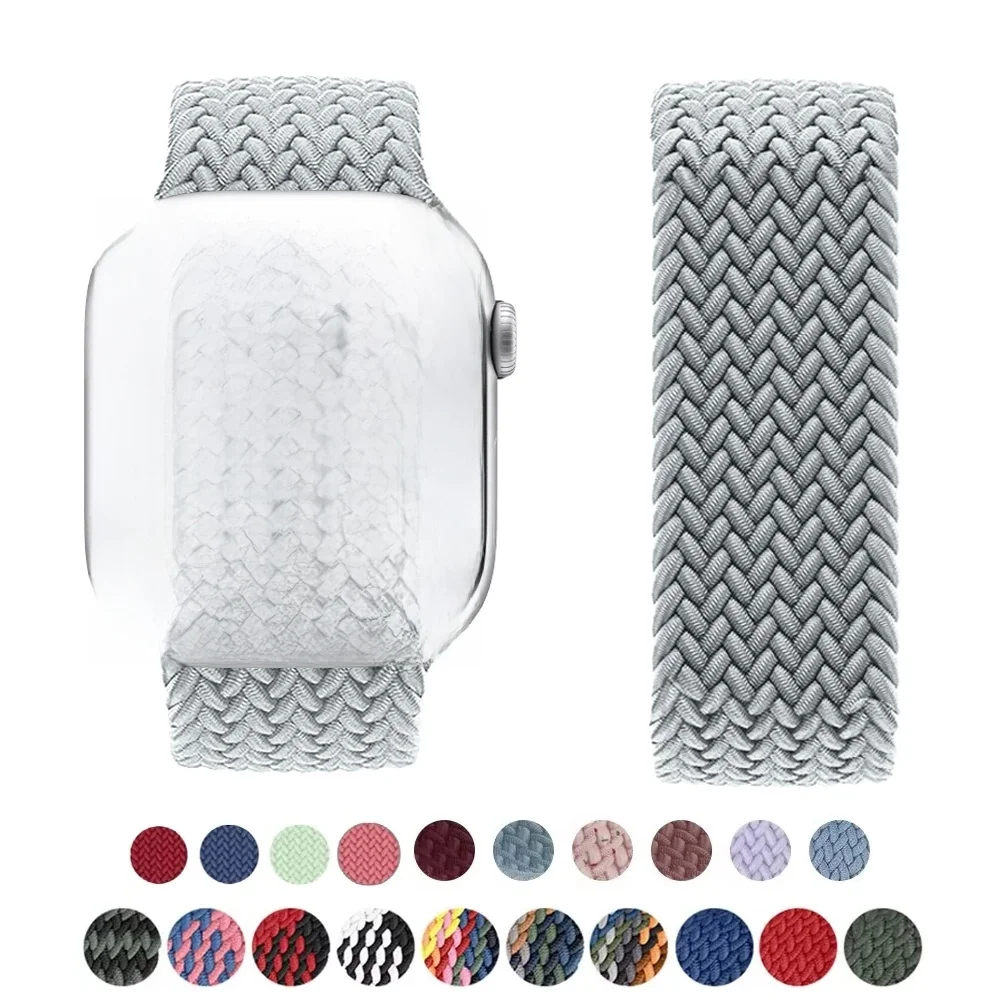 Pasek do zegarka Apple z serii 10 46 mm 42 mm 9 7 8 5 SE 6 44 mm 45 mm 40 mm 38 41 mm Bransoleta Ultra 49 mm correa Pleciony pasek z pętlą Solo — zdjęcie 2