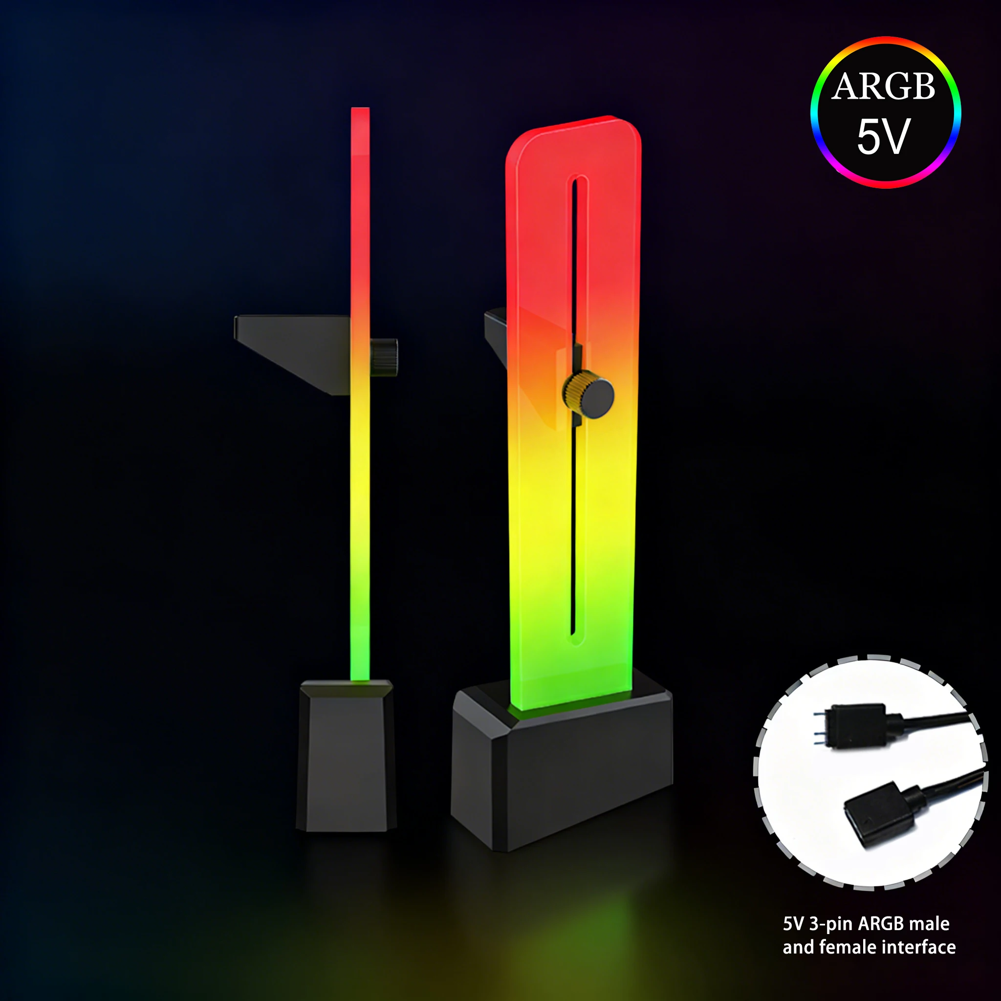 

Кронштейн для видеокарты 5В 3-контактный ARGB с регулировкой высоты, синхронизацией подсветки, декорацией корпуса ПК и подставкой для графического процессора